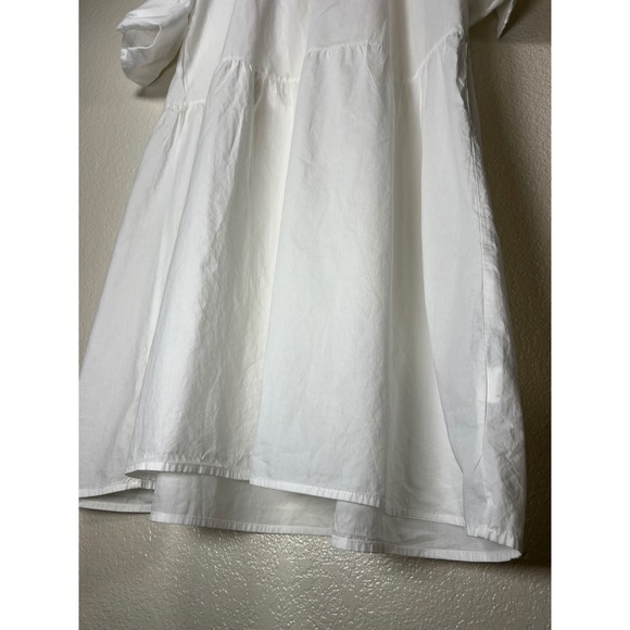 Tiered V Neck Short Sleeve Midi Dress Women's 4XL White Beach Boho Coastal - Picture 10 of 14